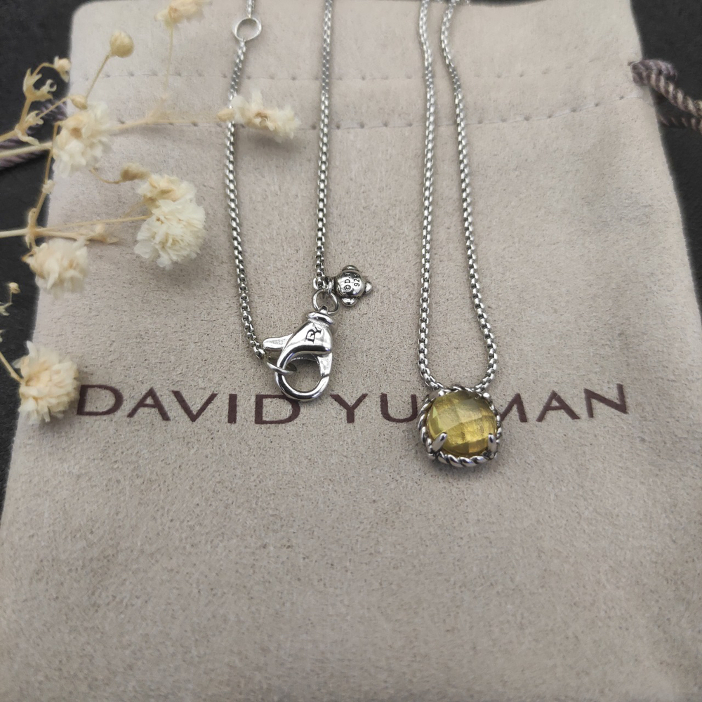 David Yurman Four-Prong Yellow Sapphire Necklace